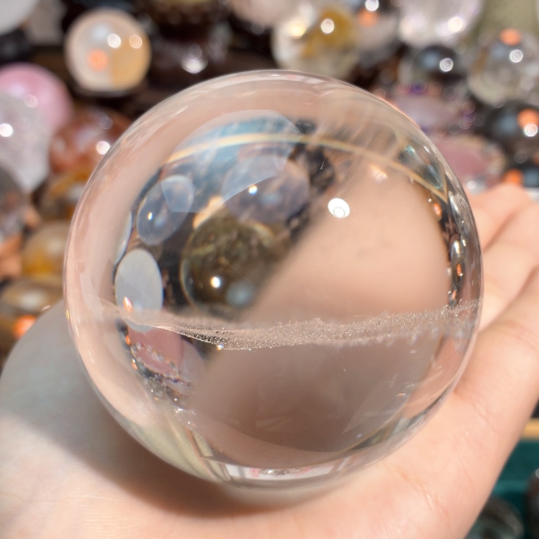 珠宝半成品未镶嵌水晶白水晶球 7.12cm