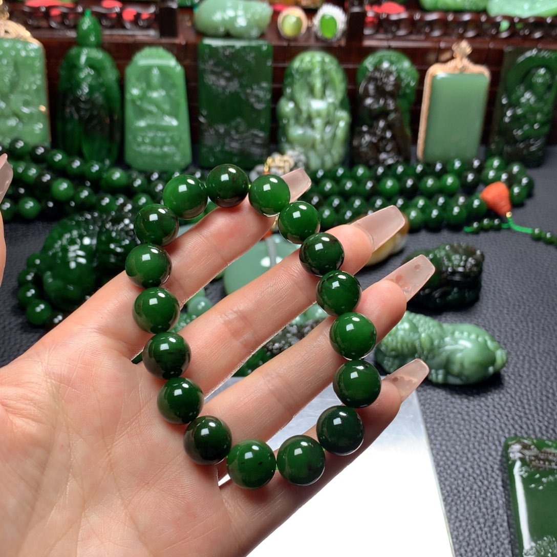 和田玉手串未镶嵌寒***得