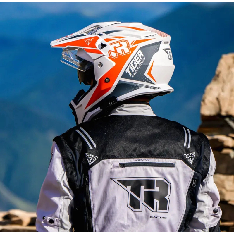 【有镜片】TR虎牌越野拉力盔摩托车头盔男女四季全盔防雾双镜片摩旅