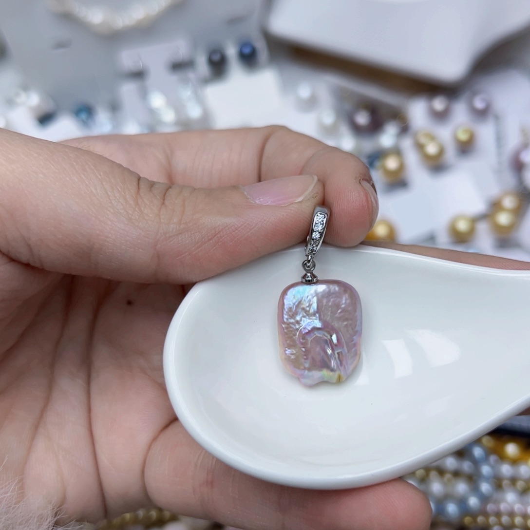 淡水珍珠颈饰银S925镶嵌