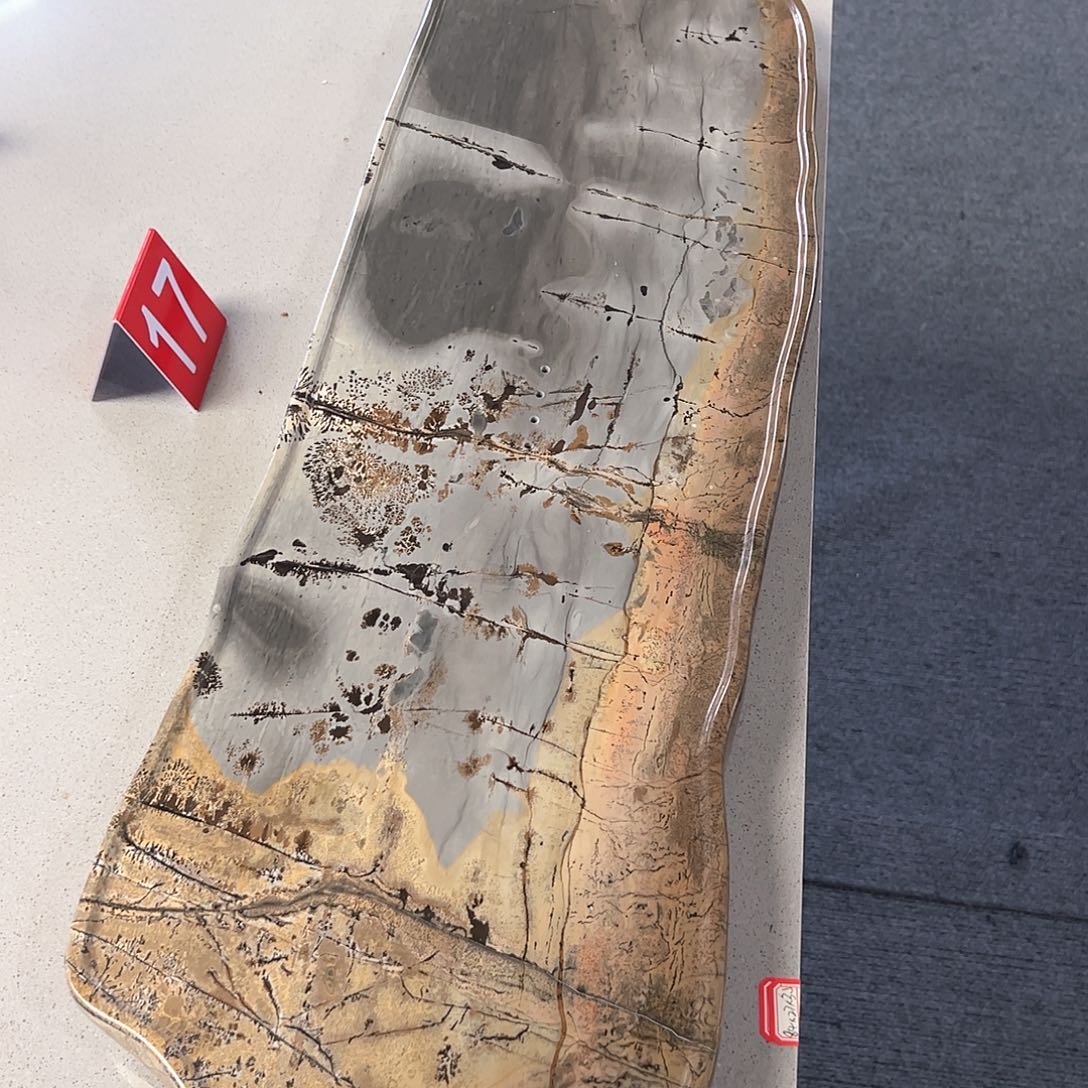 广西石天然国画石茶盘