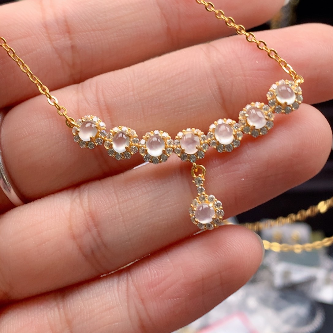 翡翠戒指银S925镶嵌天然翡翠吊坠