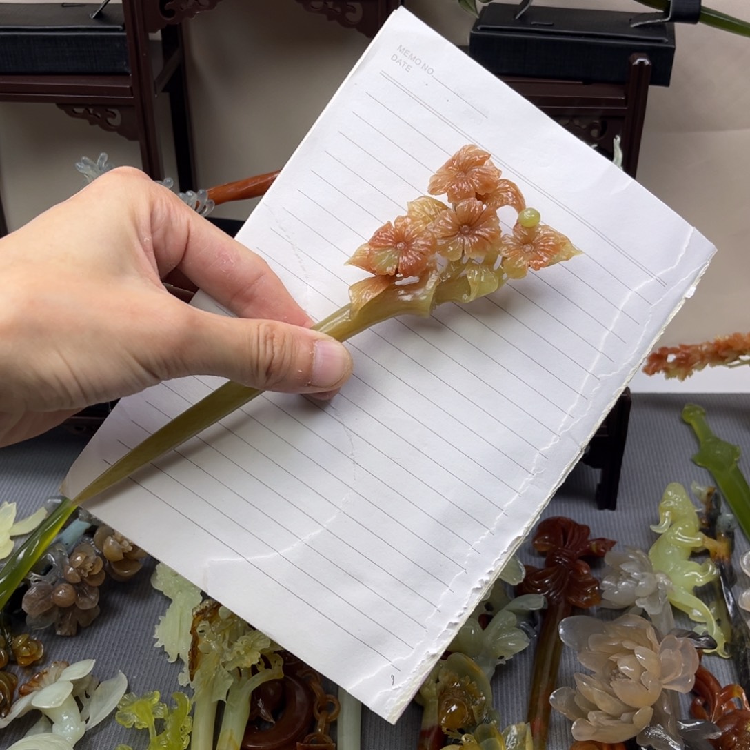 蛇纹石玉合金发饰