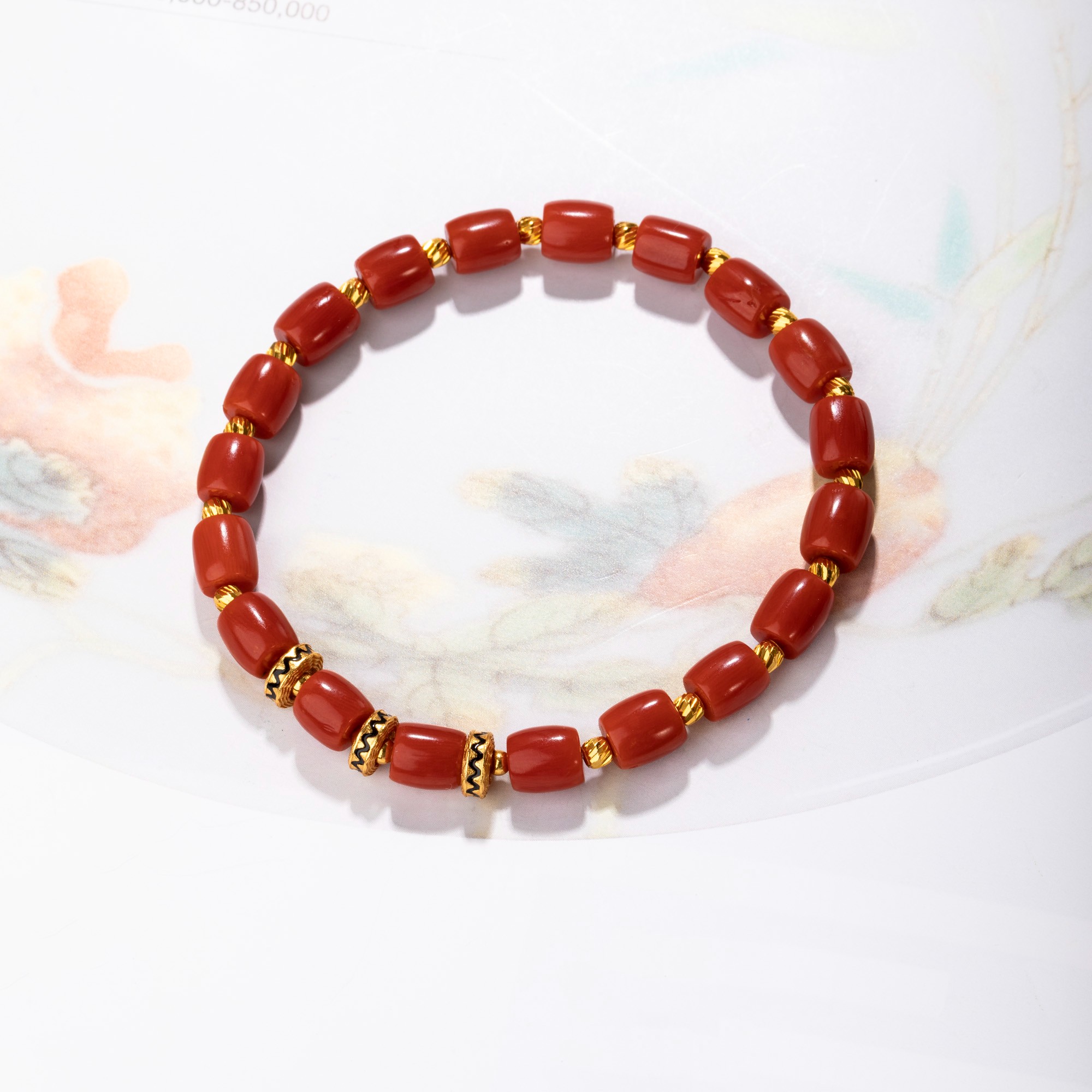 Y员格格/天然红珊瑚原枝主干直切珠手串/XWHU02（多样性发）