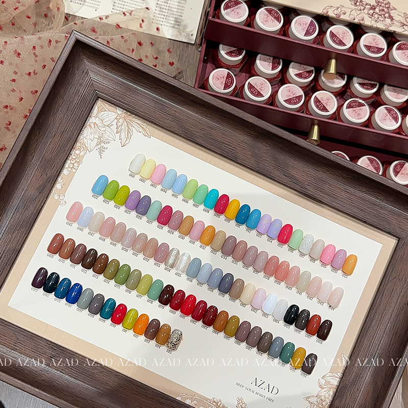 AZAD全套105色高饱和罐装甲油胶一色一备案美甲店可用