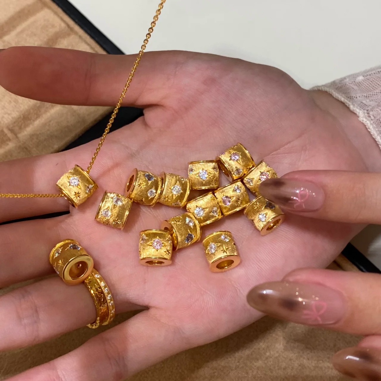 铜合金项链 六芒星路路通项链女款中古轻奢百搭简约款0065N