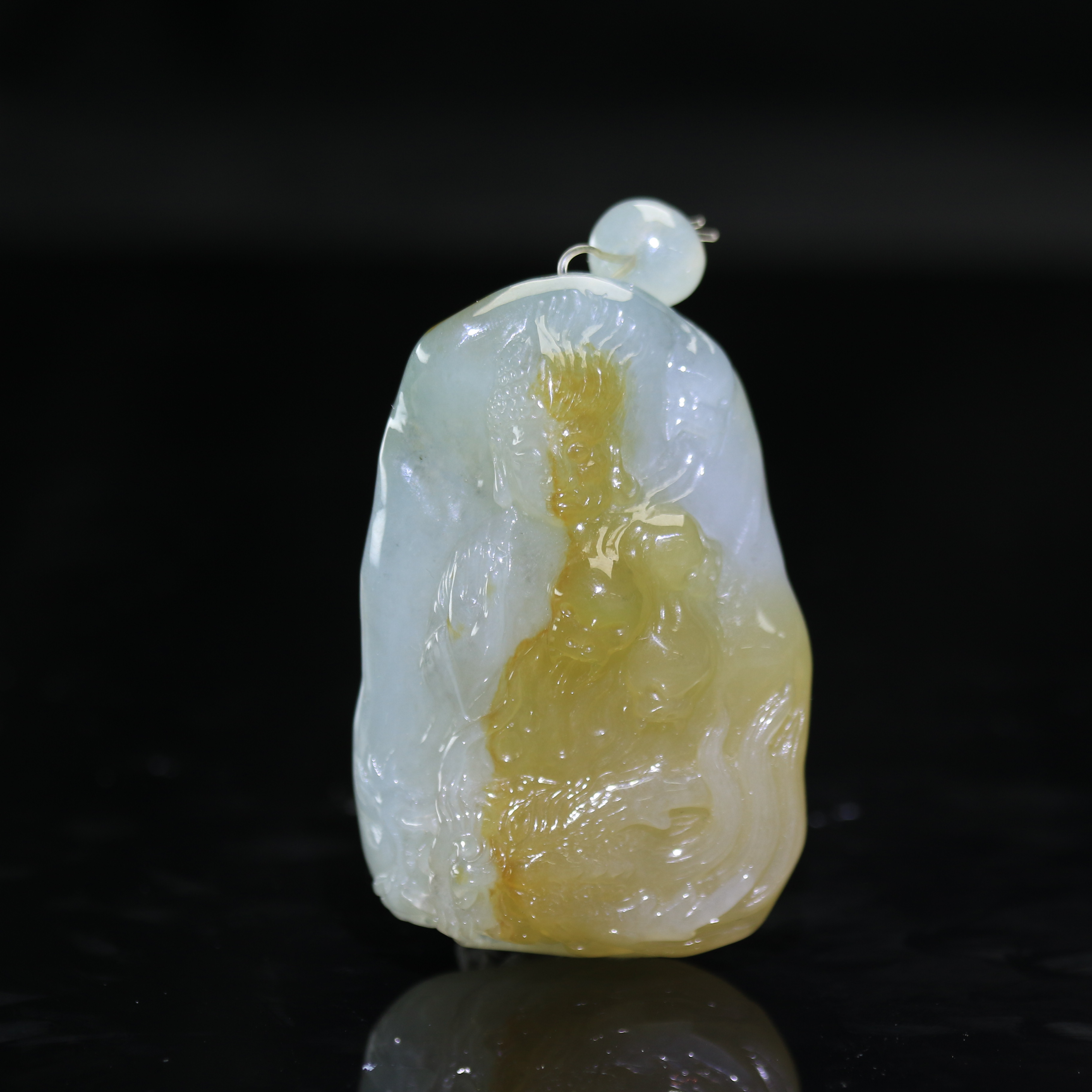 15天然缅甸翡翠A货飘黄翡一念之间/000006/北京银座拍卖