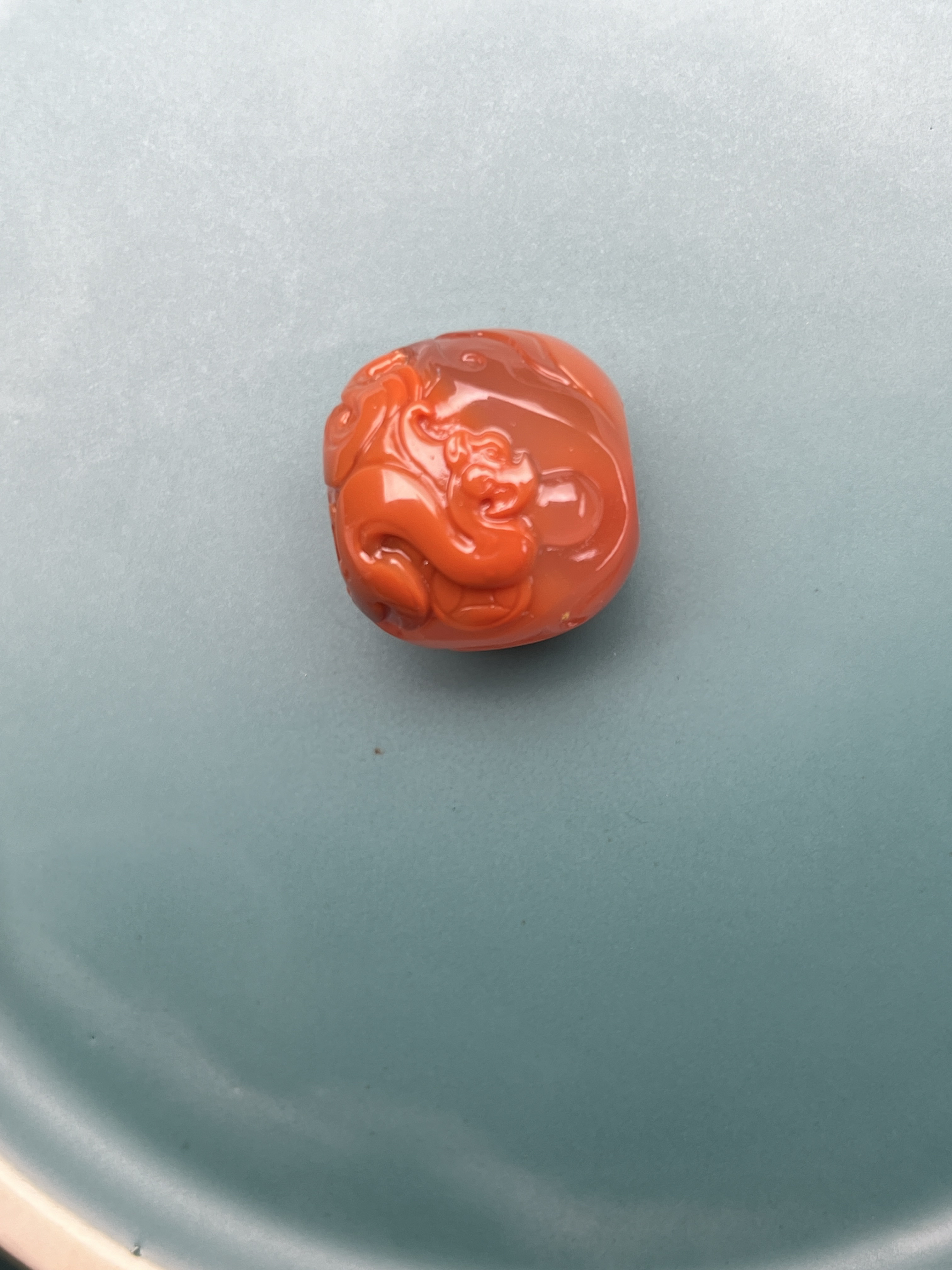 19.6×18.8精选南红玛瑙冰飘仿古龙凤老型