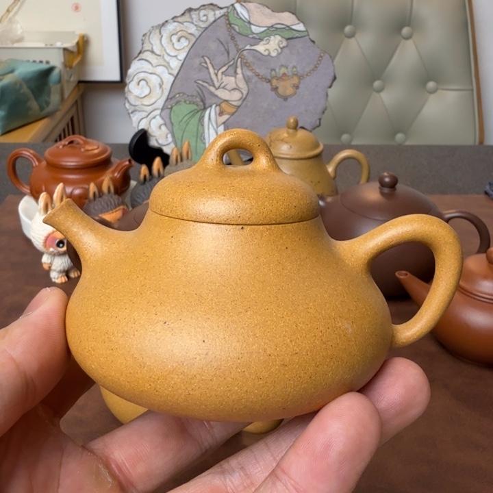 蛋***ଲ茶壶紫砂东瓢黄金的
