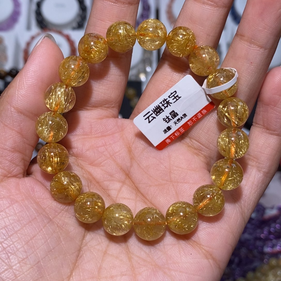 【闪购商品】发晶手串未镶嵌w**。烟花钛晶10.2m