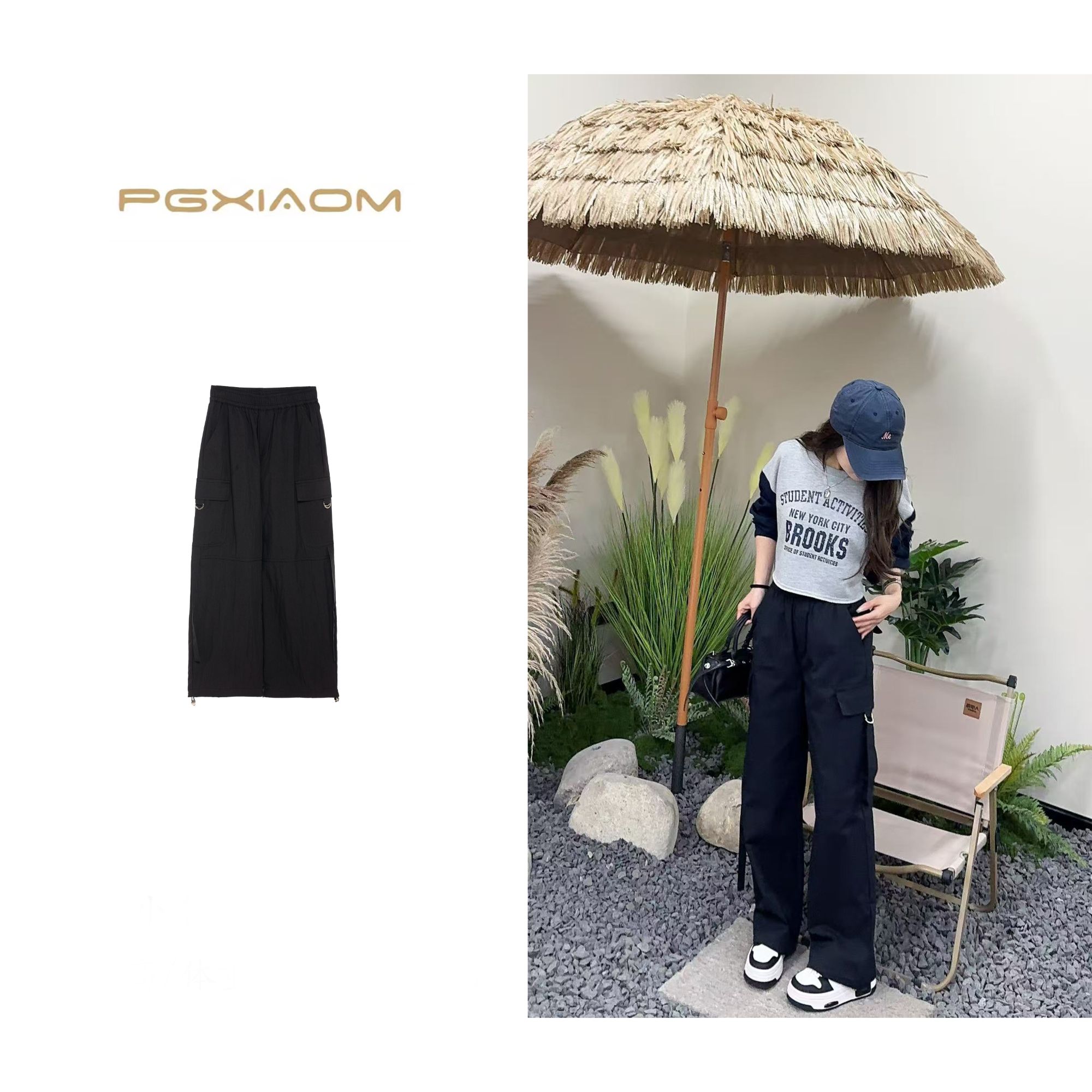 【PGXIAOM】润秀定制 粉 黑两色工装裤KZ5771                     