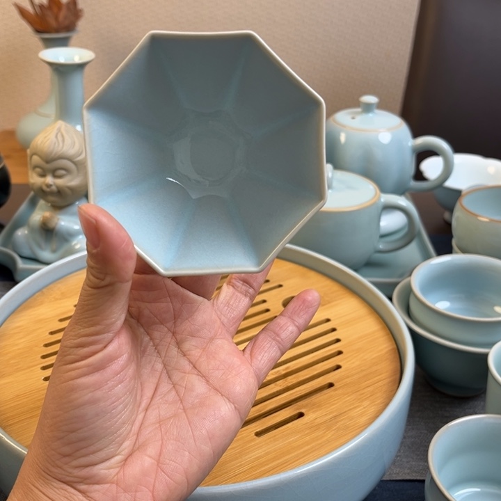 茶宠天青八方杯一级全品