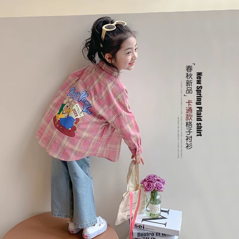 女童衬衫春秋2025新款儿童春装上衣小衫洋气时髦女孩春季童装衬衣