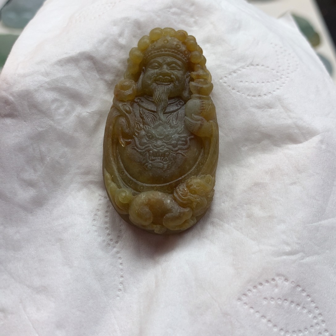 未镶嵌定制翡翠财神 毛货 无鉴赏期