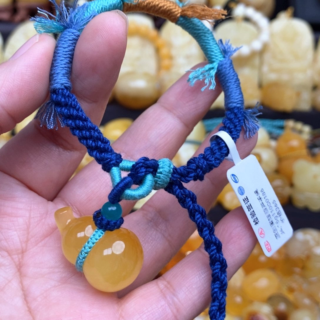 蜜蜡手绳未镶嵌天然蜜蜡葫芦手绳