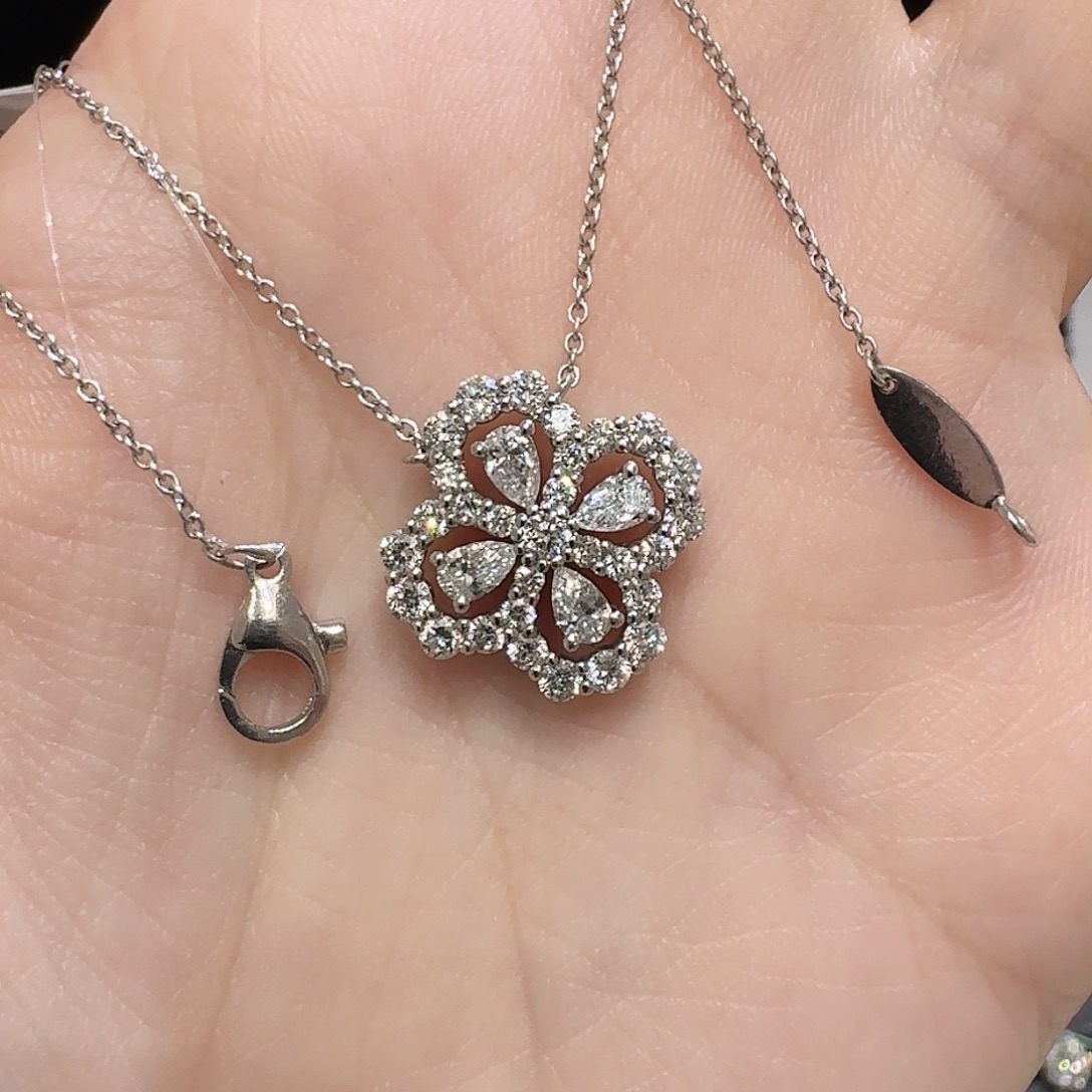 实验室培育钻石颈饰铂Pt950镶嵌loop中号原版扣6.6g重金