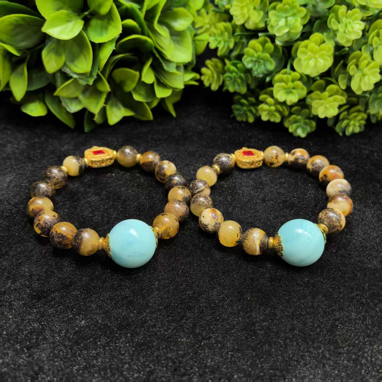 M2853-瑶光九品仙灵草九元素翳珀琥珀手串-多样性发货只发一件