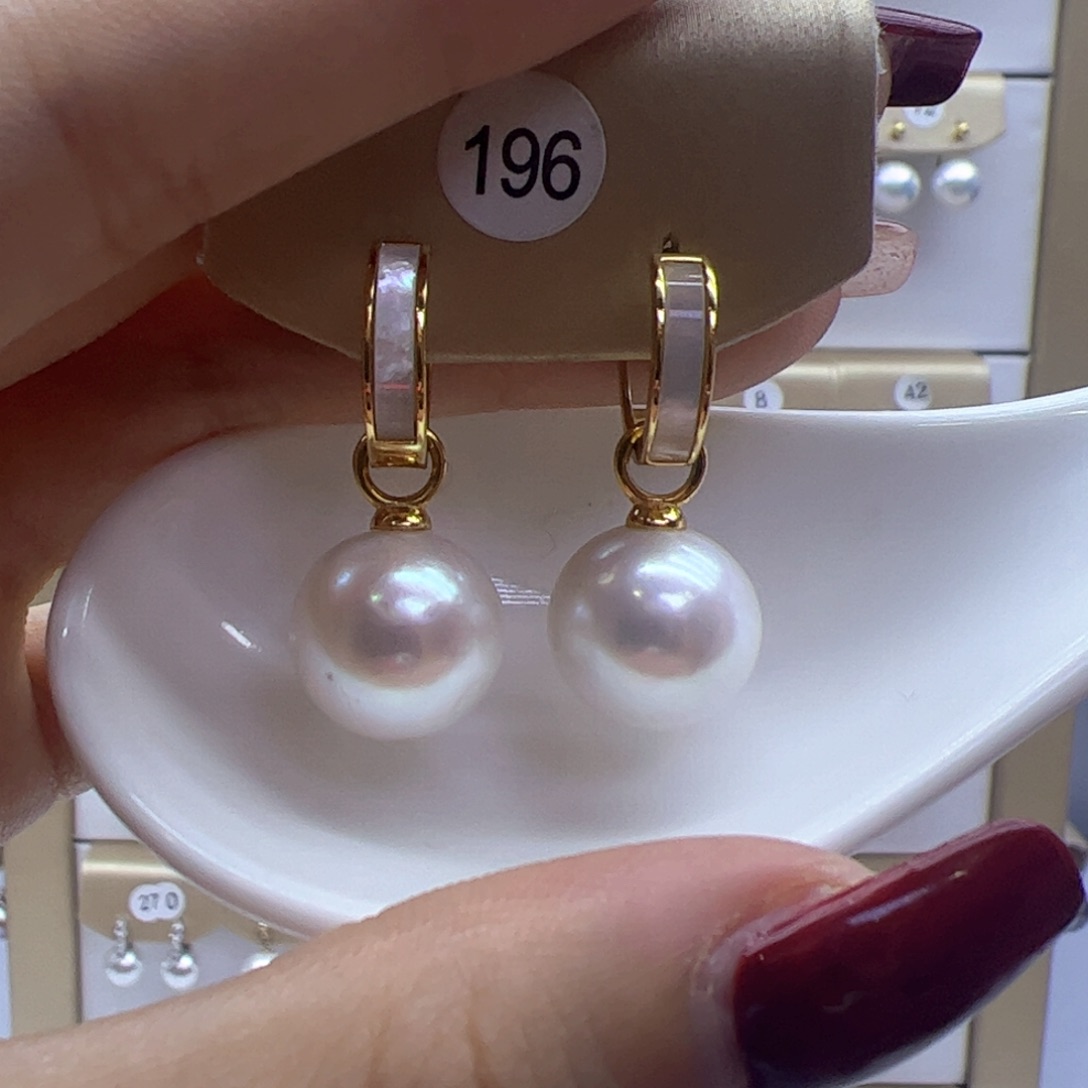 淡水珍珠耳饰银S925镶嵌