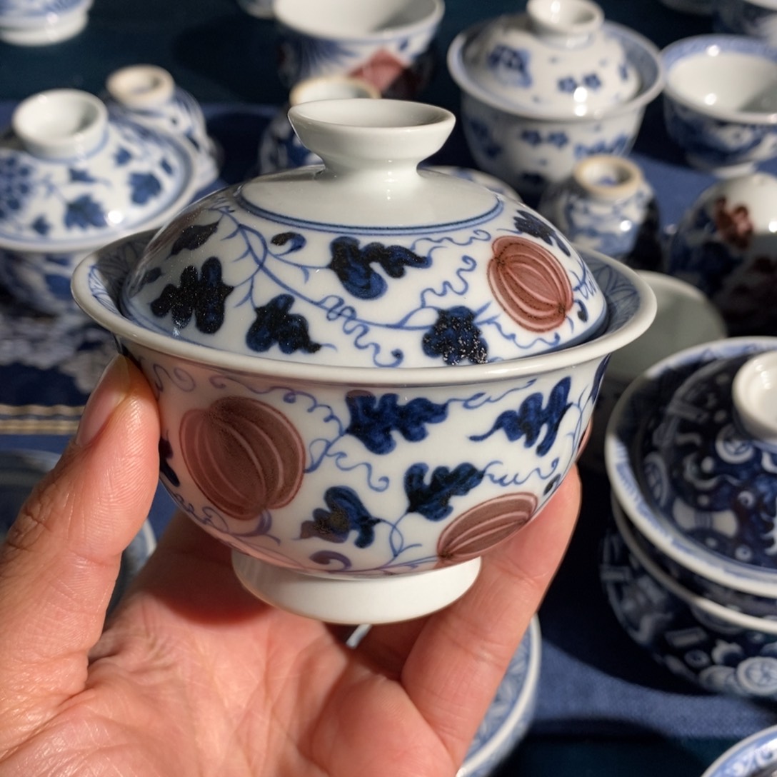 缸景德镇手工手绘陶瓷青花釉里红