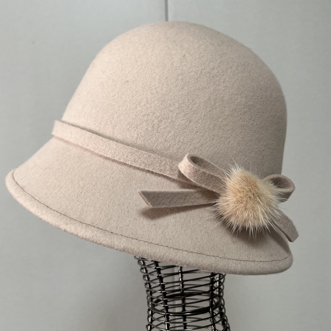 秋冬全羊毛法式复古优雅百搭时尚名媛盆帽女士
