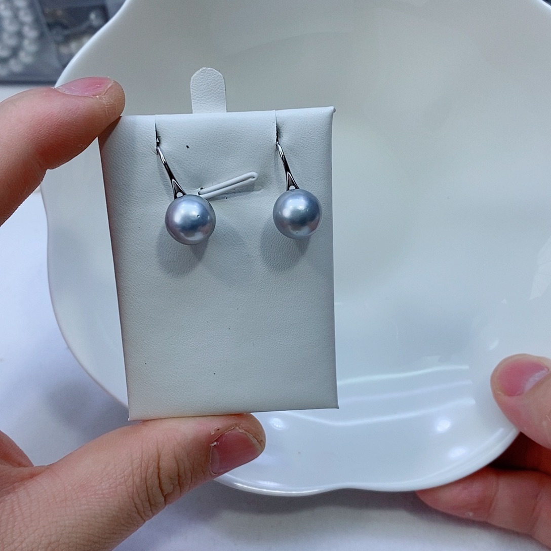 海水珍珠耳饰银S925镶嵌