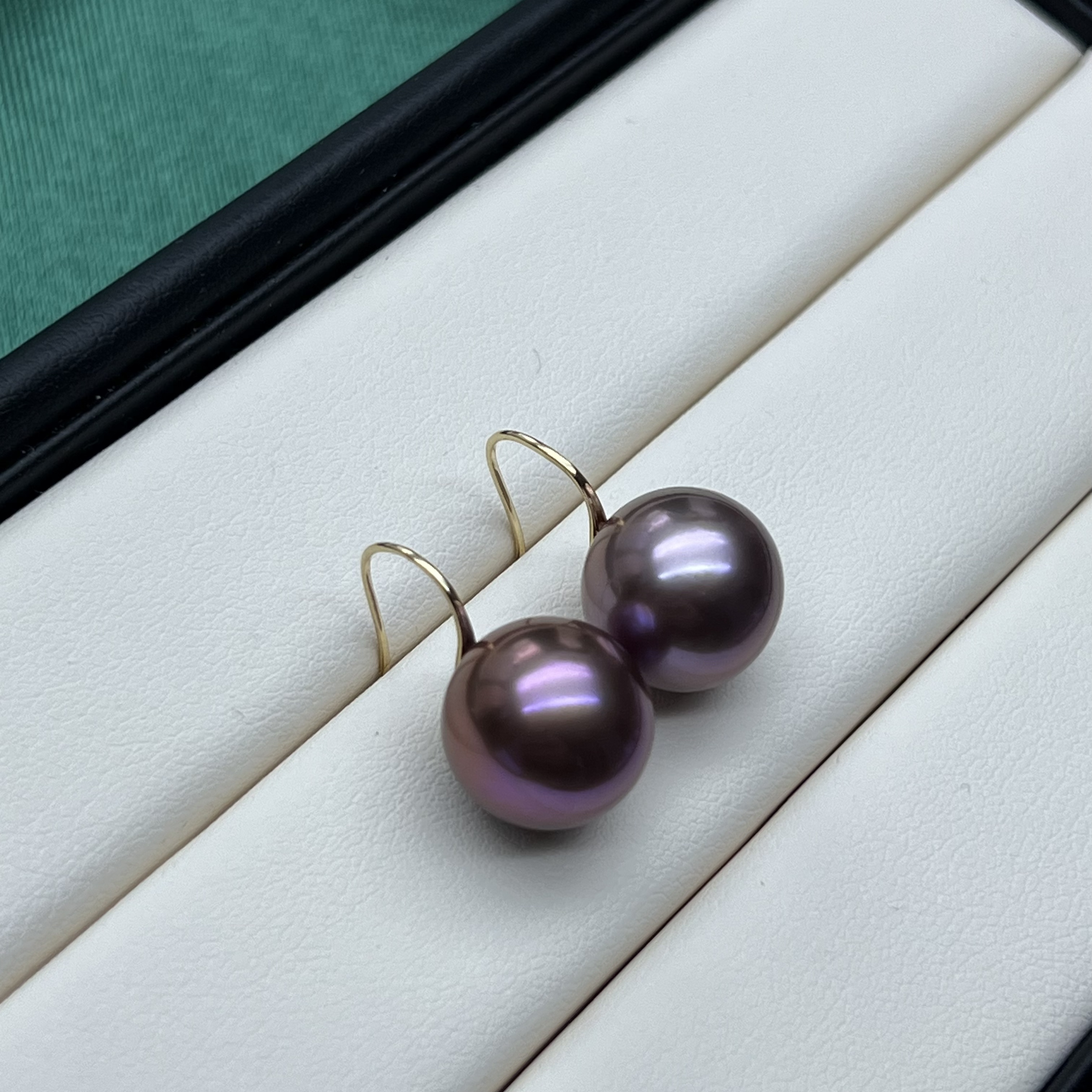 18k金天然珍珠紫珠高跟鞋12-13mm气质时尚百搭优雅