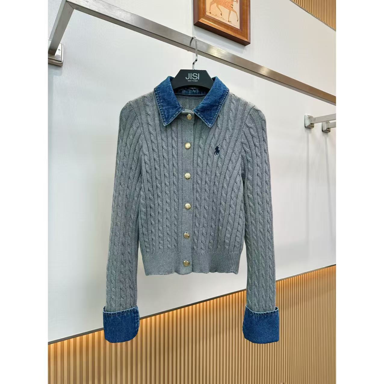 JISI  早秋牛仔拼接假两件开衫-MZ25550J