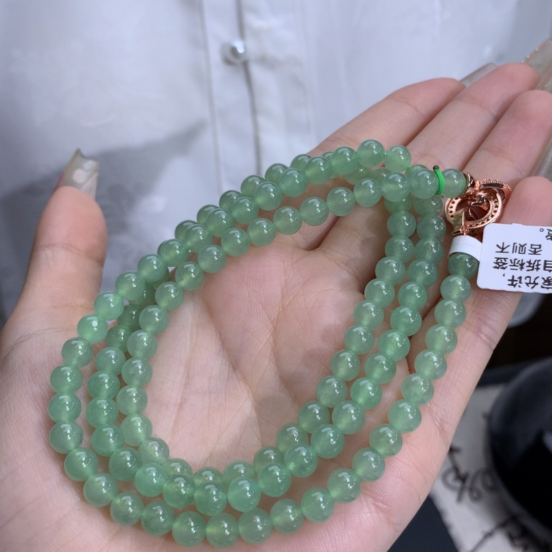 翡翠手链未镶嵌卡5.9冰胶葡萄肉底