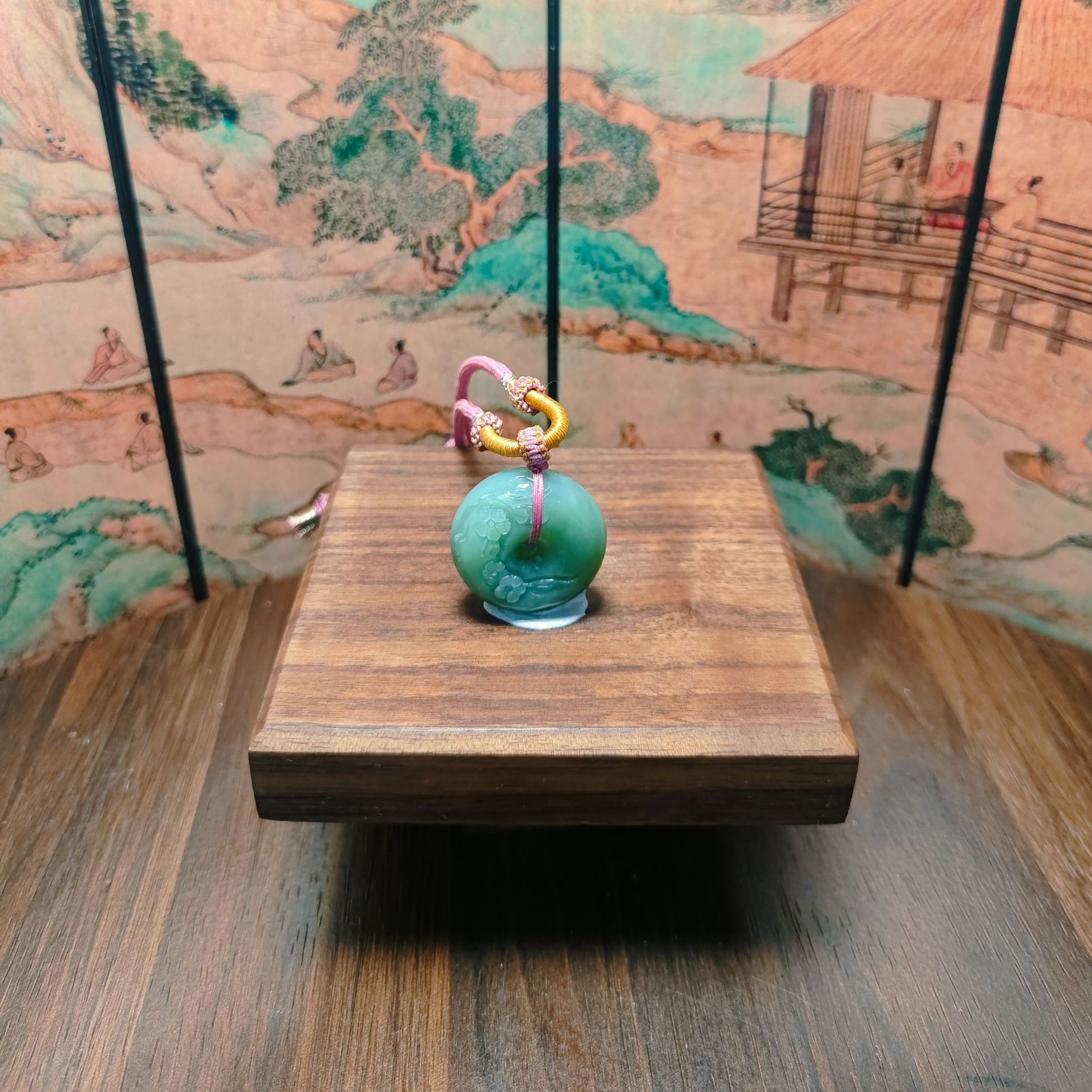 W和田玉碧玉猫眼平安扣吊坠0421