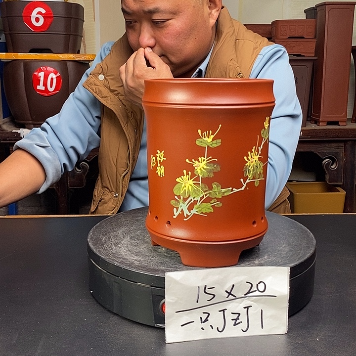 紫砂花盆货号一只JZJ1