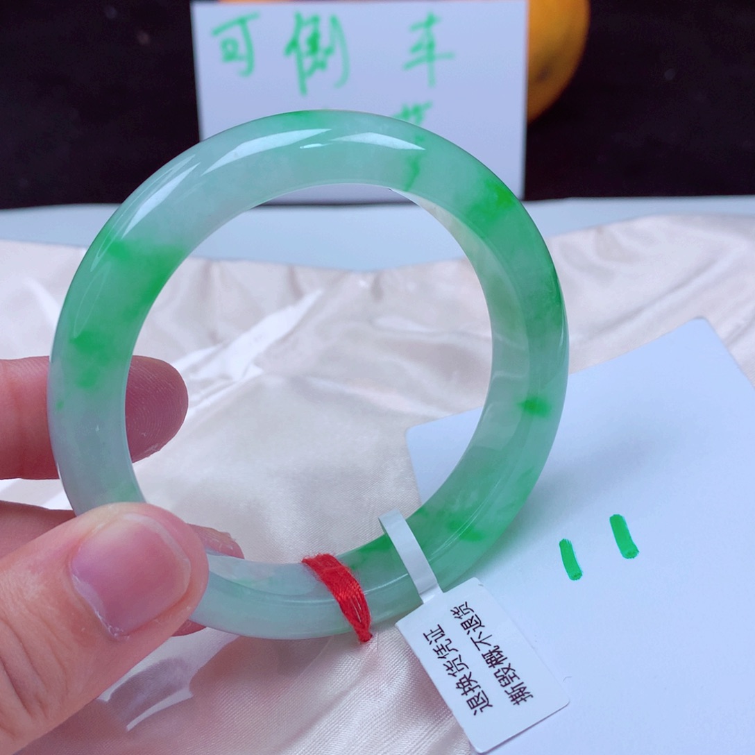 未镶嵌手镯翡翠缅甸天然A货翡翠手镯54.6