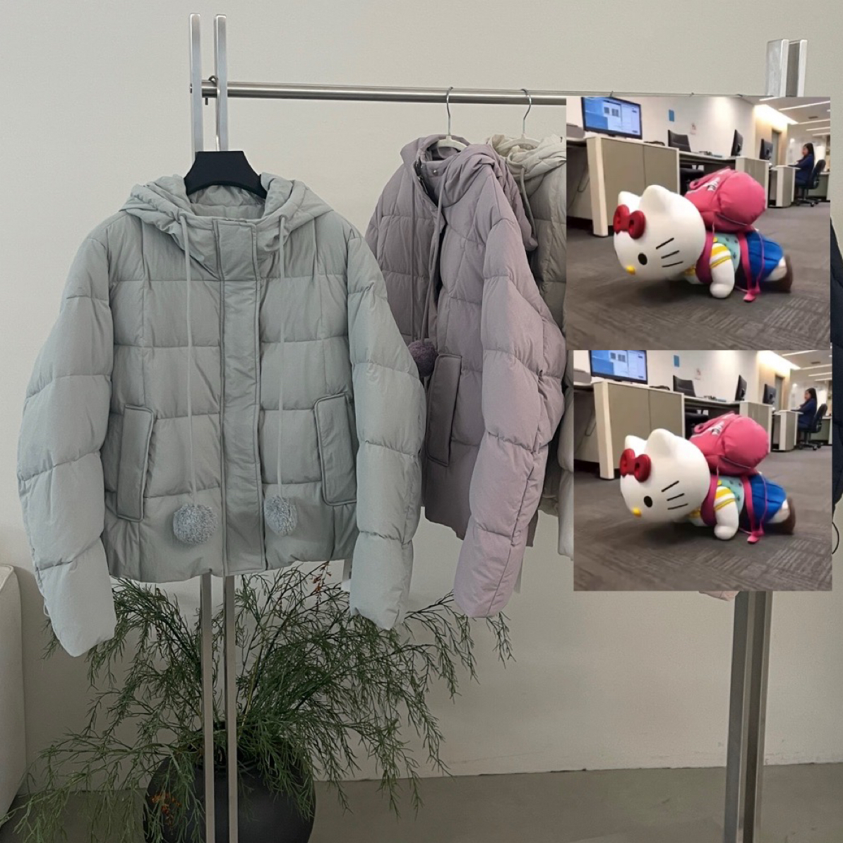 9915 （毛球可拆卸） 冬季新款连帽羽绒服宽松百搭加厚