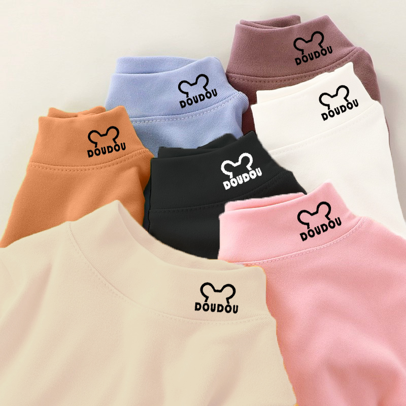 儿童德绒半高领打底衫2025秋冬新款男女童长袖T恤中小童保暖上衣