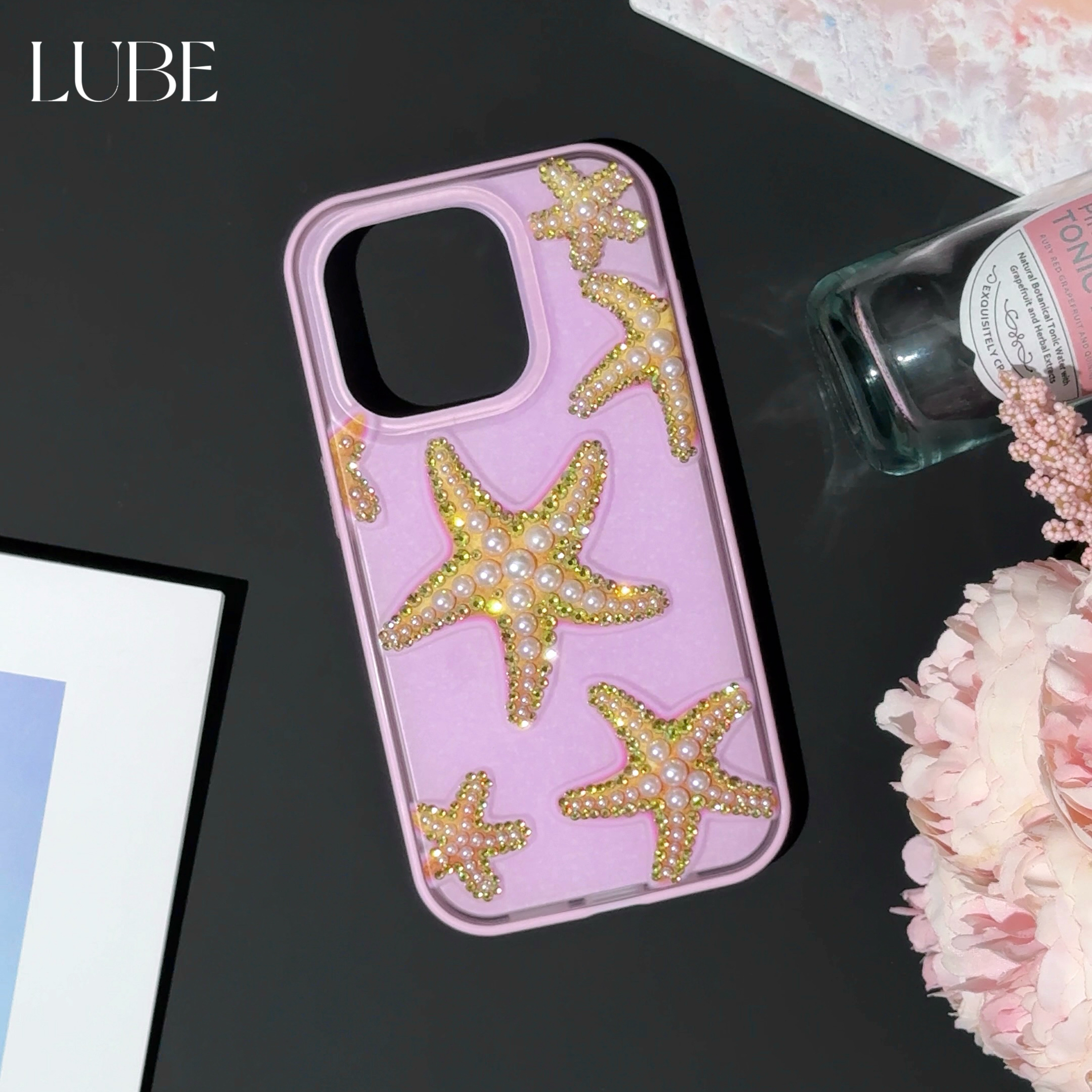 【珠光海星】歪歪高定二合一手工钻壳适用于iPhone16promax/15/14