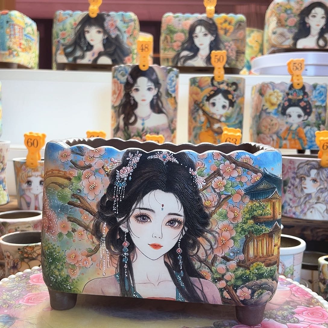 Gogo的精工古风美女长方盆（内口长度19.5）