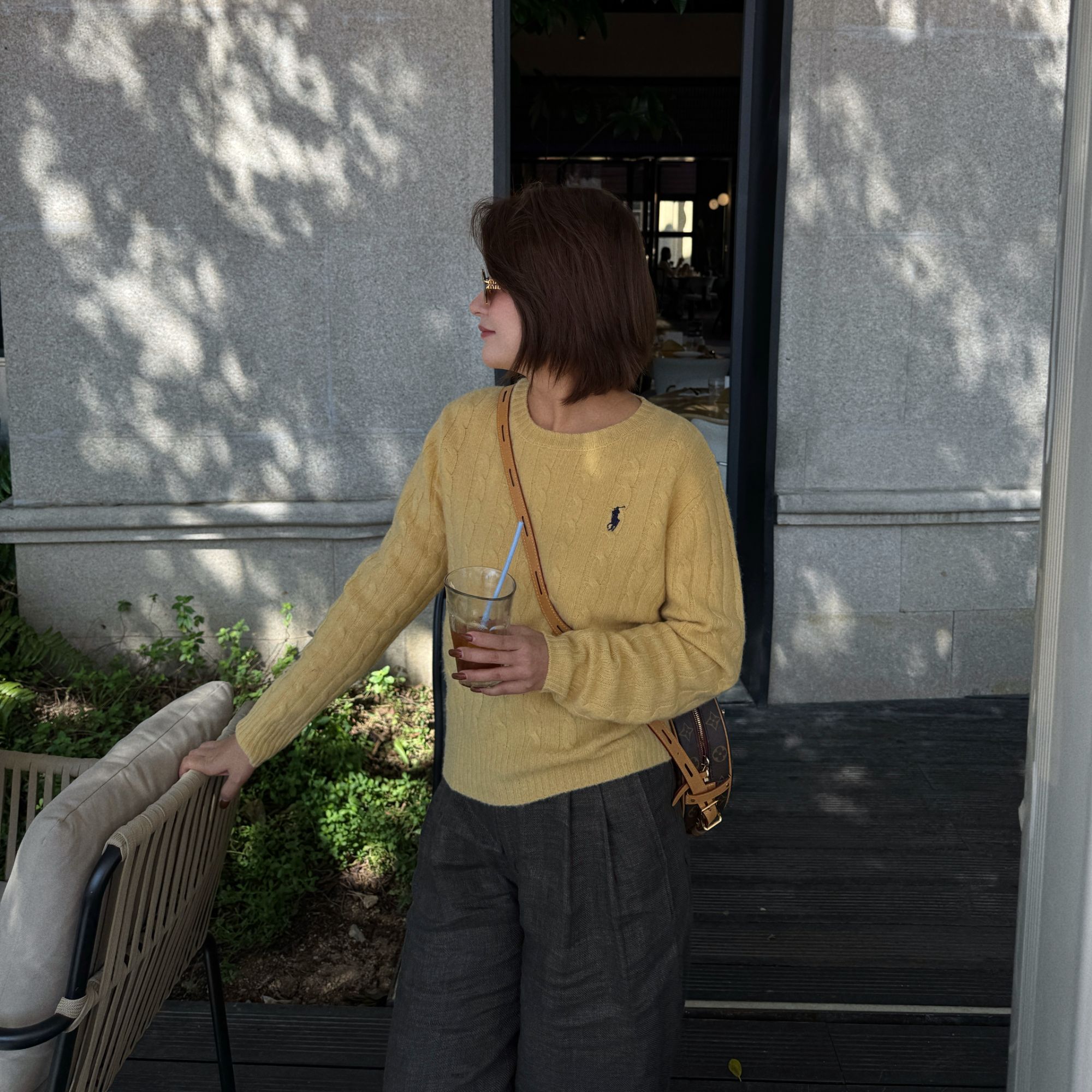 JIAO.AO 100绵羊毛圆领设计感百搭时尚老钱风休闲毛针织Y8645