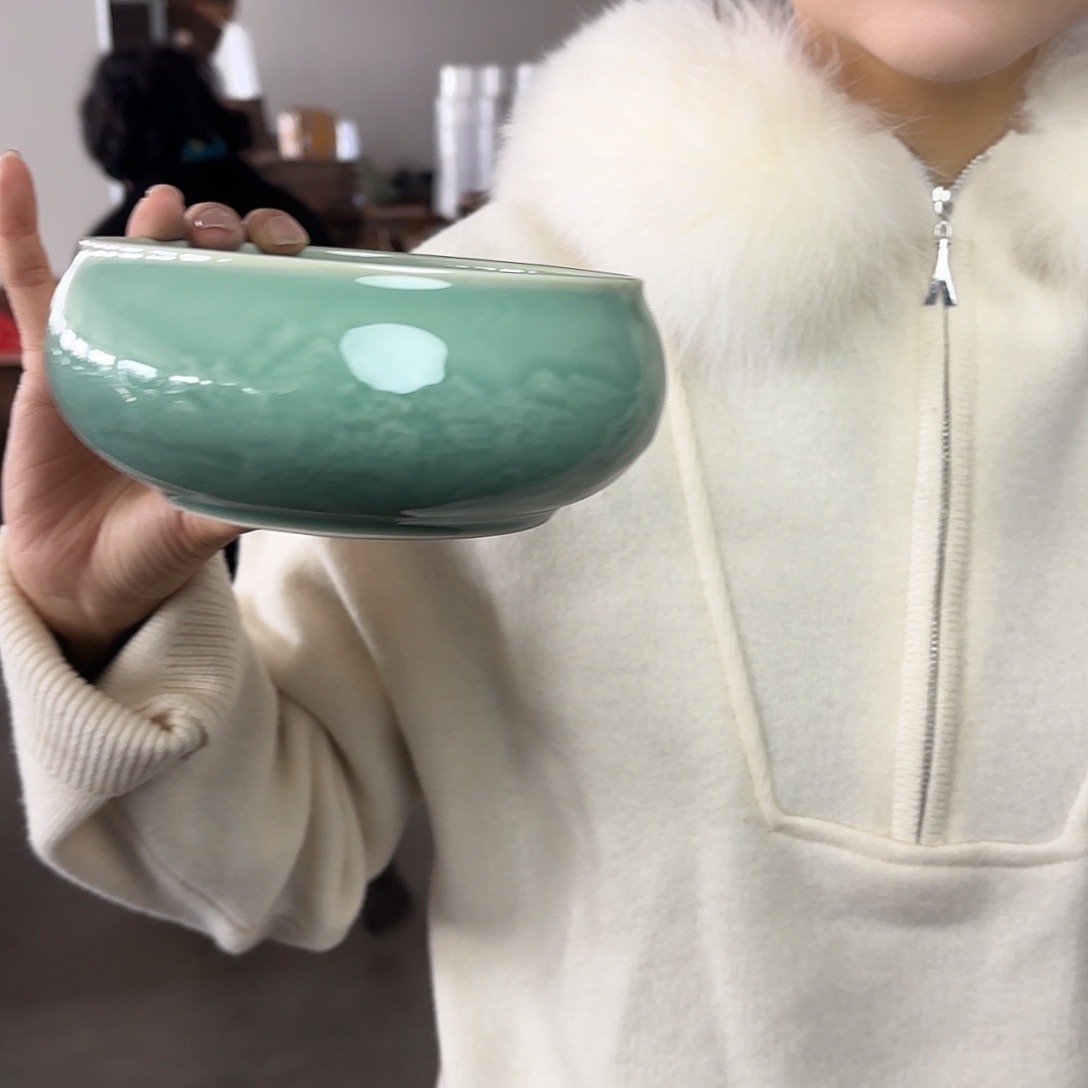 龙泉云间青瓷小米茶器