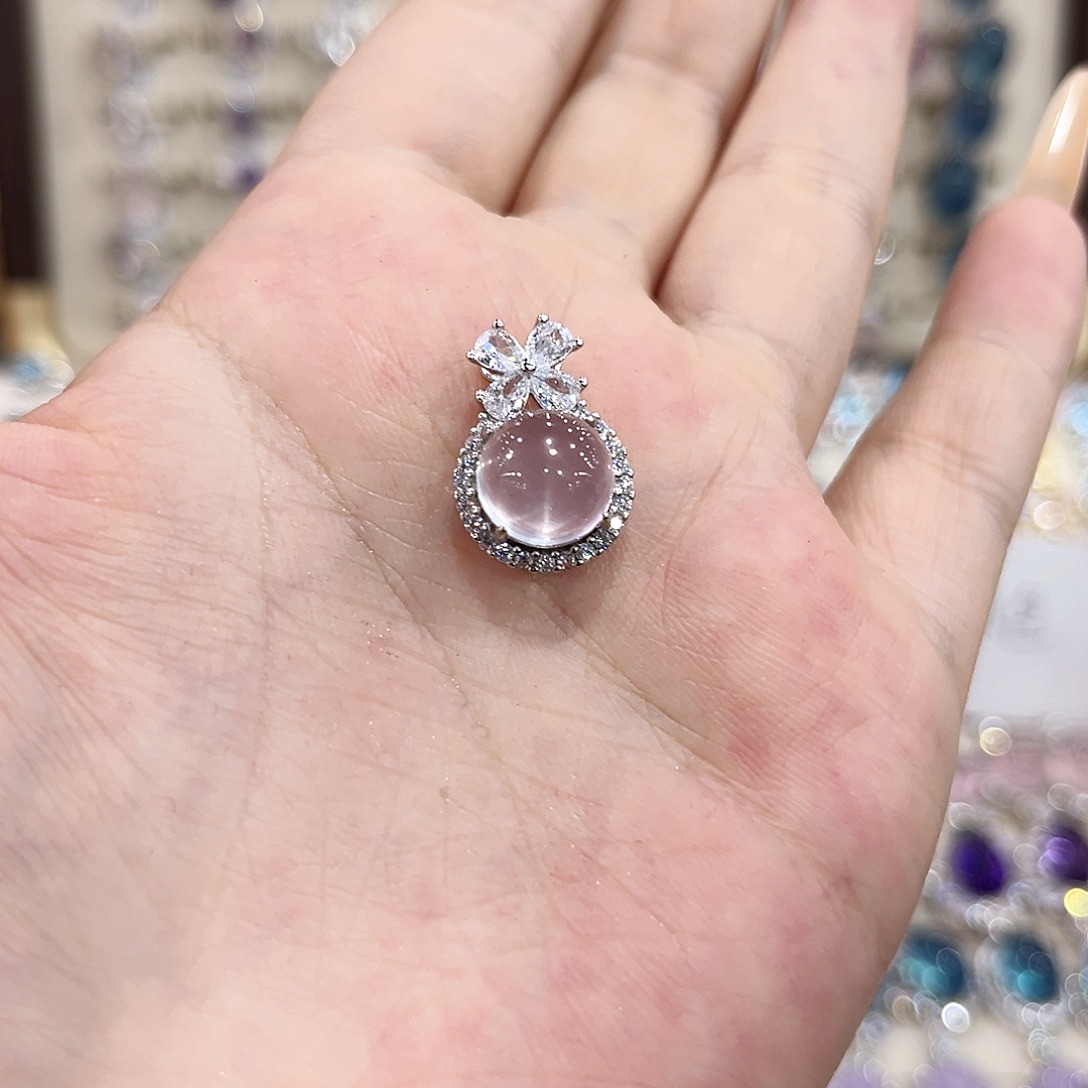 银S925镶嵌戒指烟晶