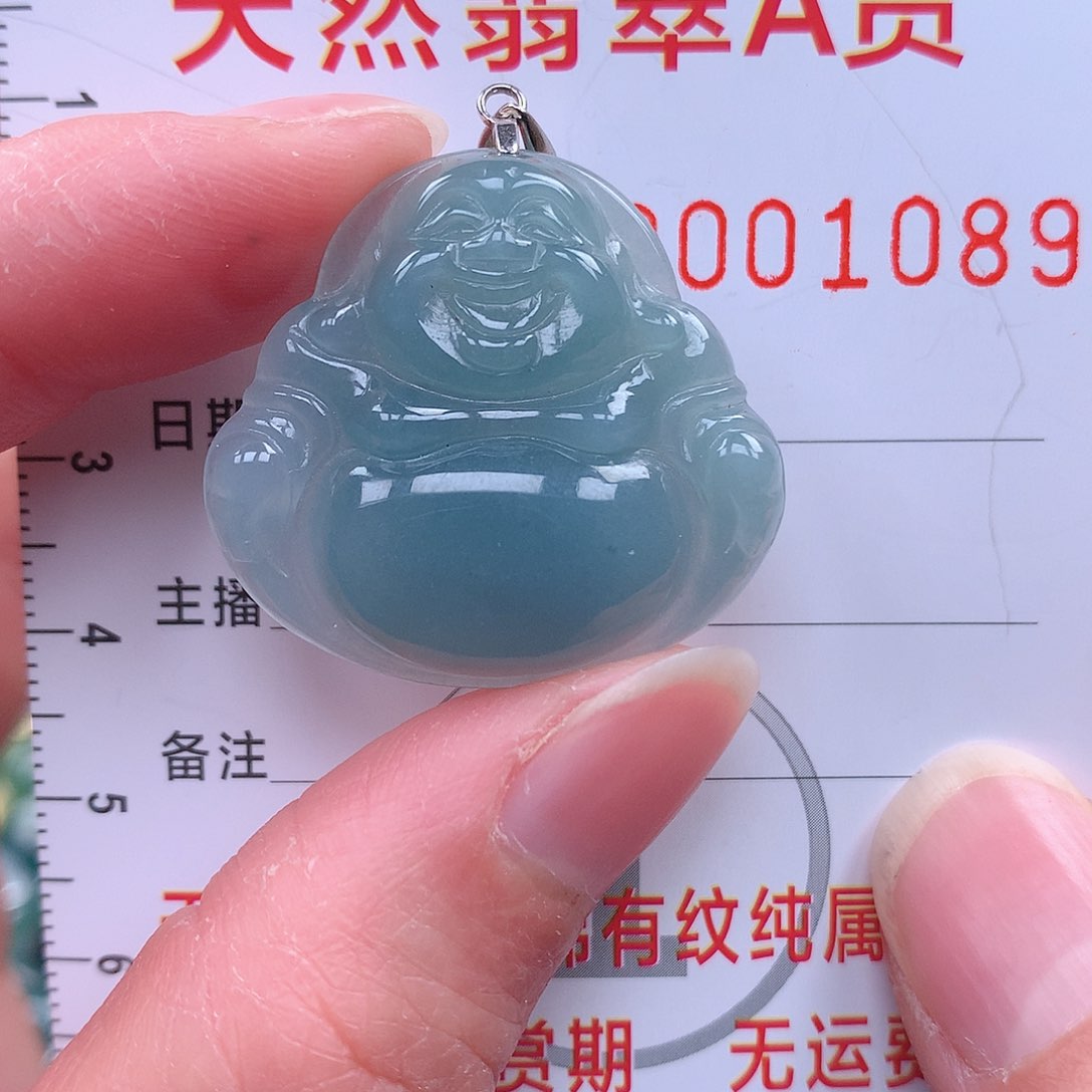 翡翠吊坠(赠链)银S925镶嵌吊坠