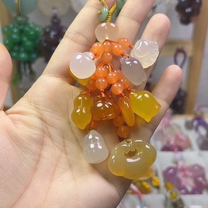 相***@钥匙挂件短流苏多宝橘色