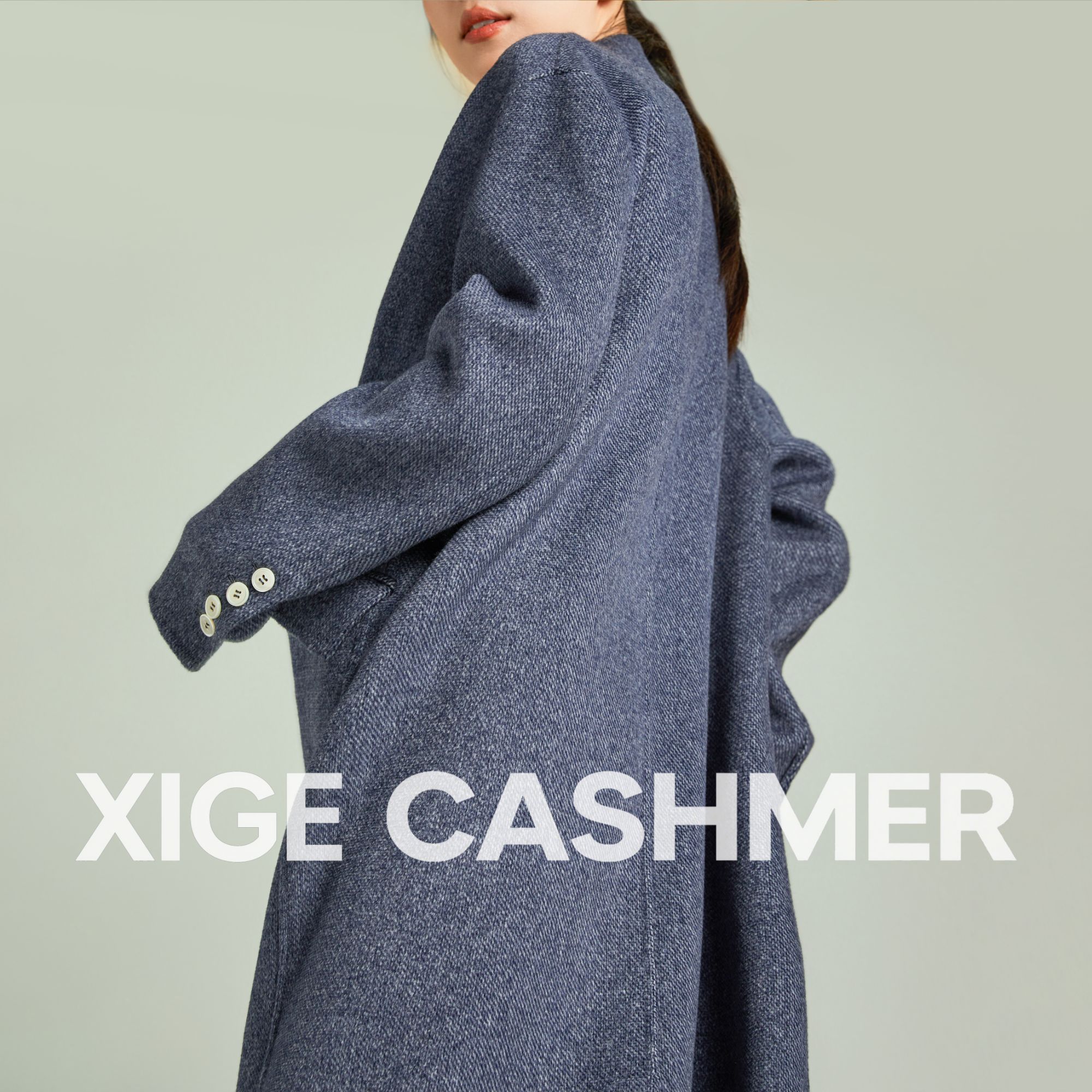 荷兰【独自流通】喜歌100山羊绒秋冬长款女士气质格纹大衣外套 8050