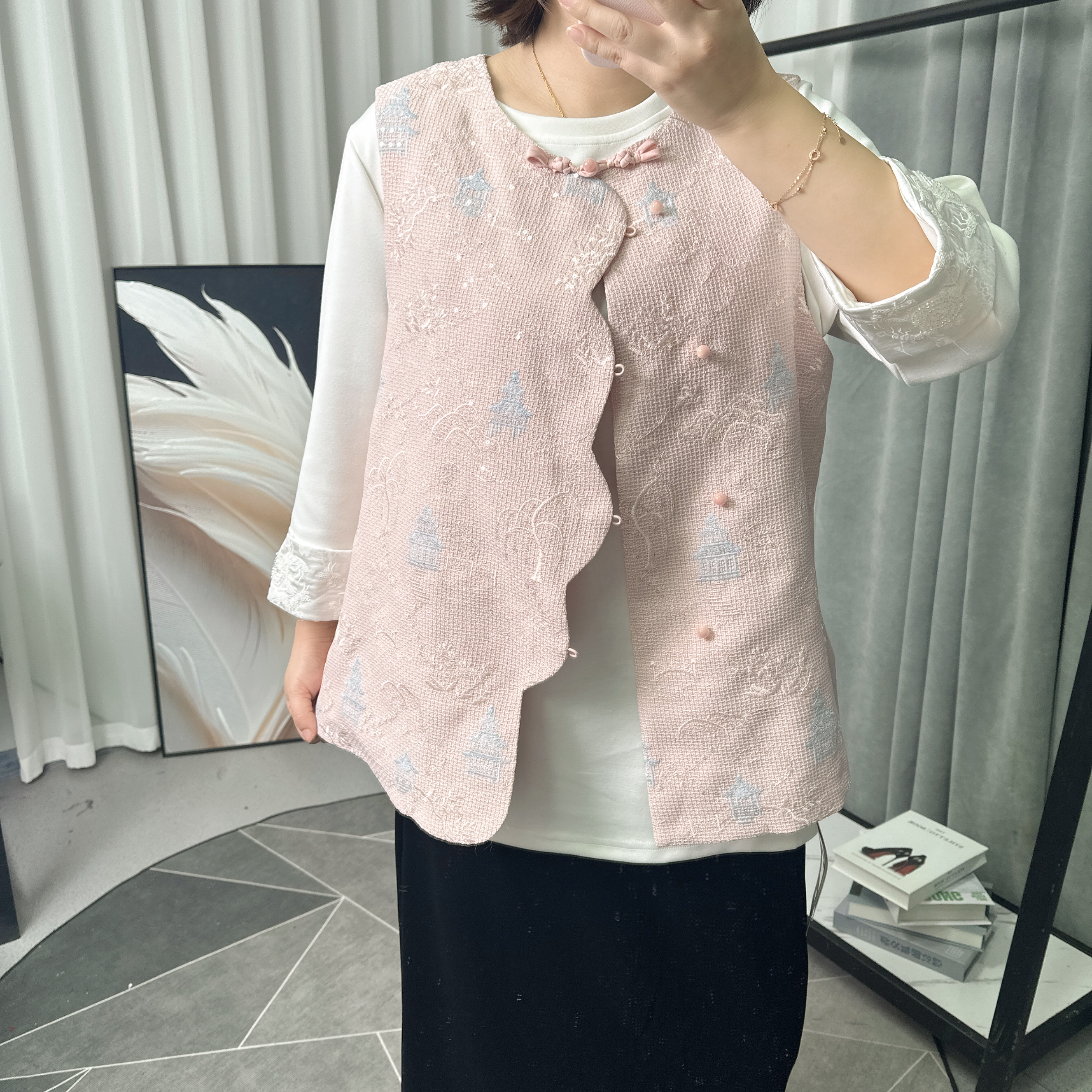 【流依涵】26春季新款气质百搭国风马甲-88053