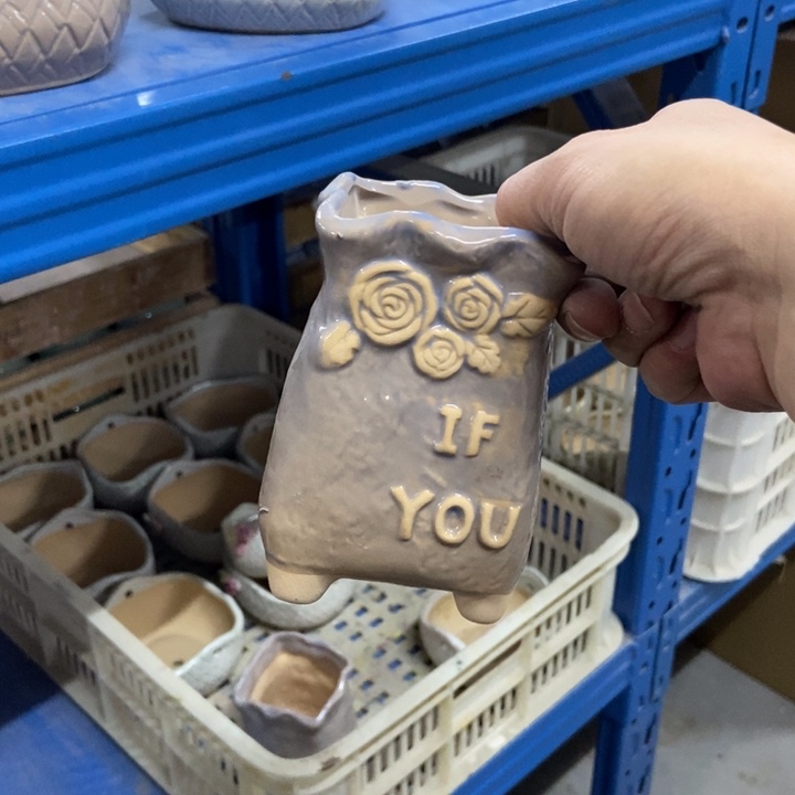 陶瓷花盆单场满9.9发7.5*12