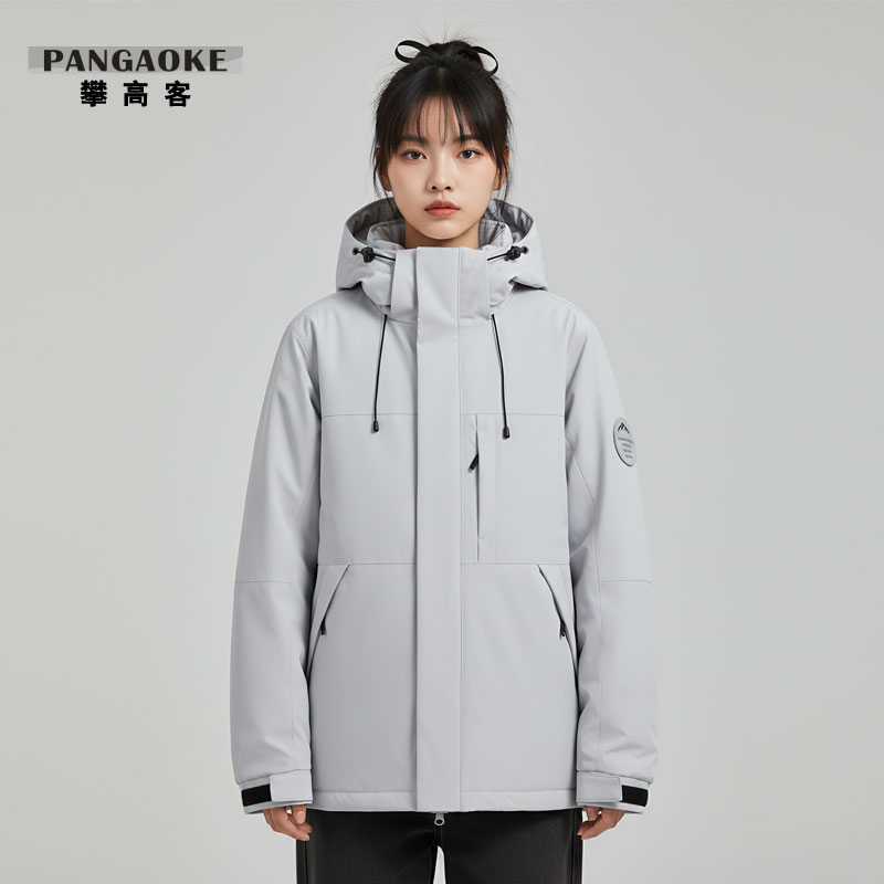 户外保暖棉服防风防水连帽棉袄情侣休闲加厚外套冬季男女宽松棉衣