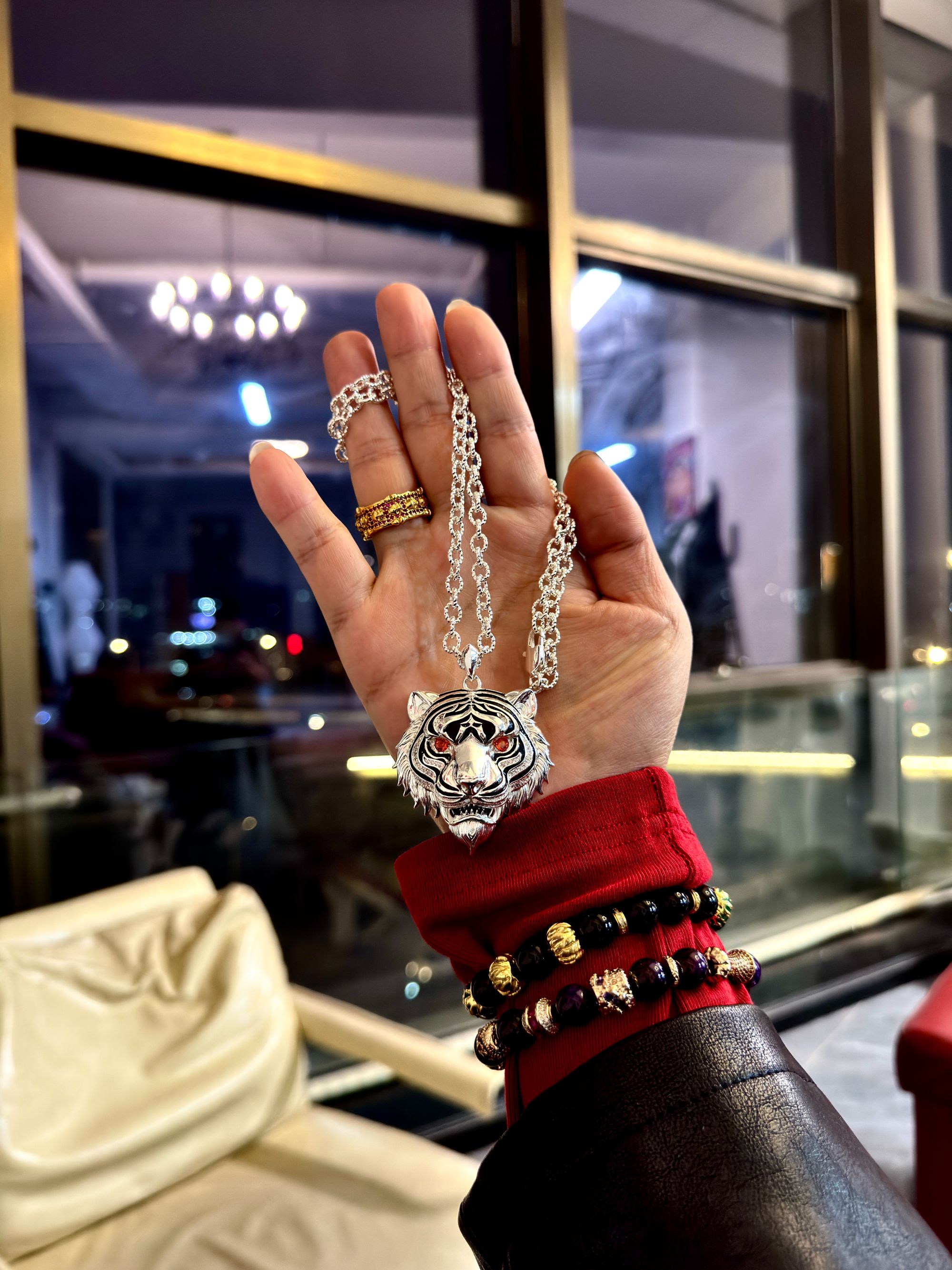 合金项链 【涅槃 寒冰虎王 项链】轻奢项链国潮风发时尚小众简约