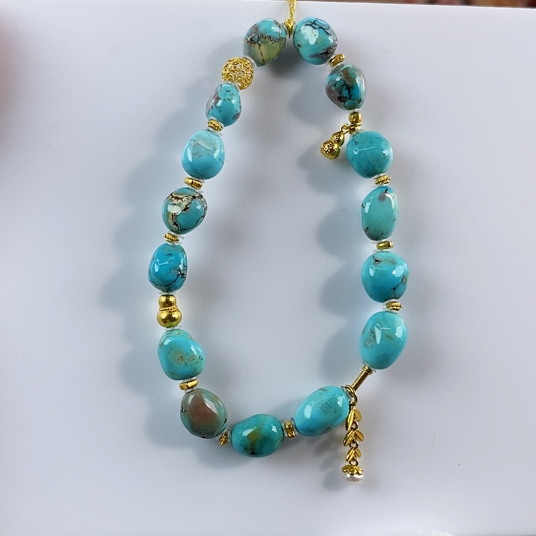 绿松石珠宝奇石18K金镶嵌