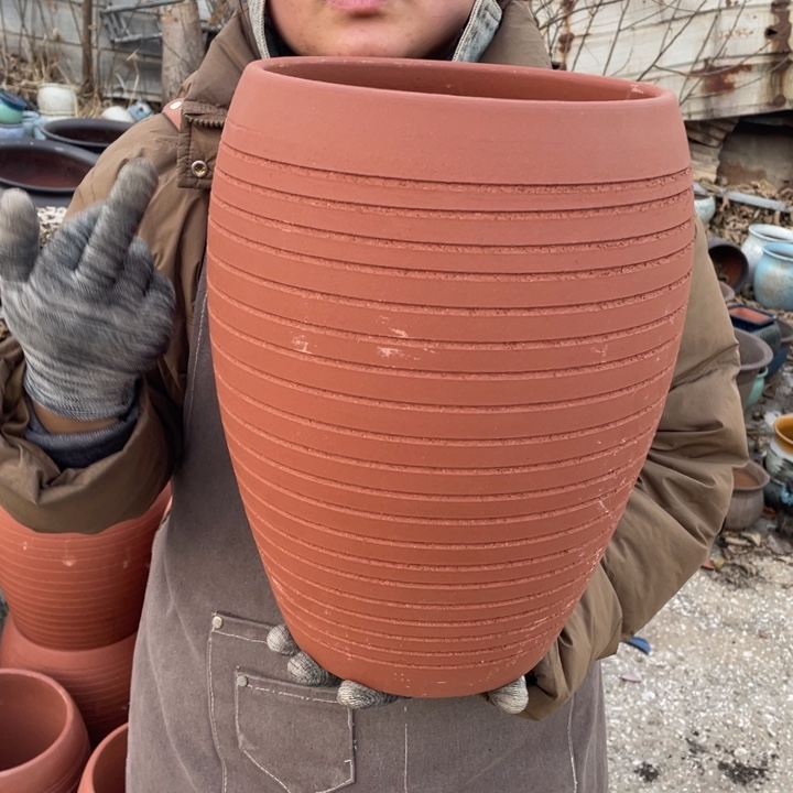 紫砂花盆口21高33瑕疵瑕疵大底裂