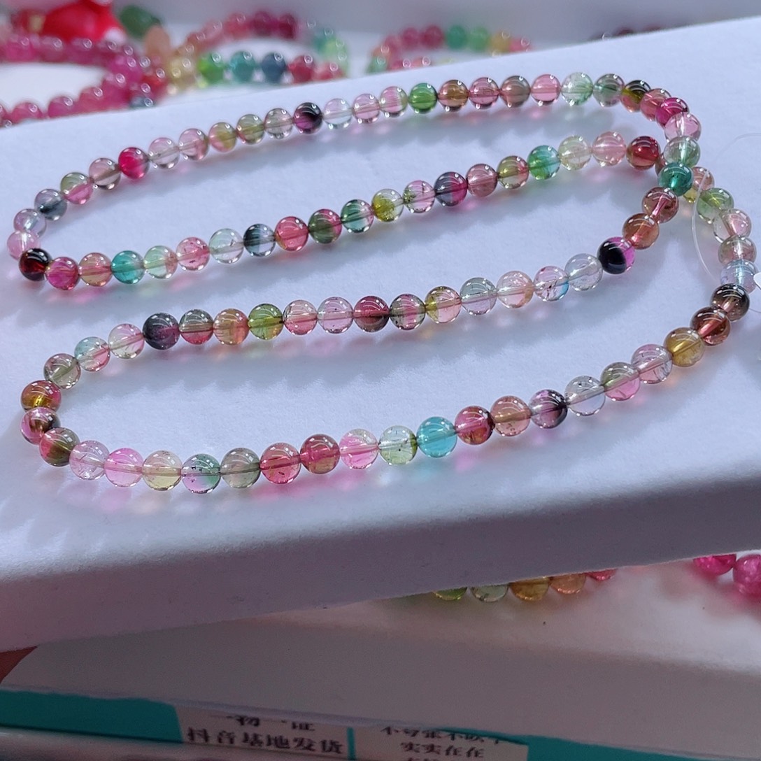 碧玺未镶嵌手链6mm左右