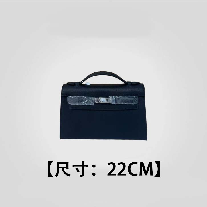 晨林私定【黑色-一代22凯莉女包】 牛皮 简约风 手提女包 30539