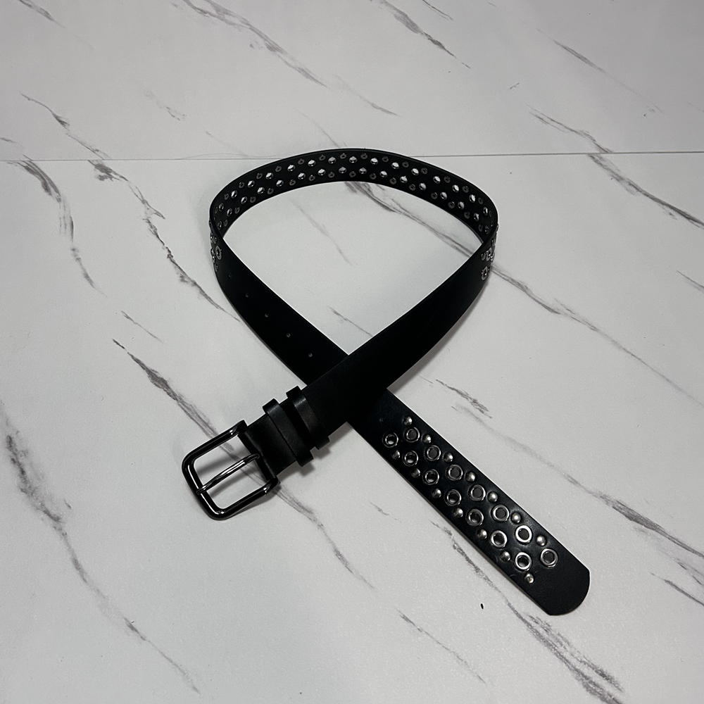 欧货潮牌简约时尚休闲百搭黑色气质腰带带扣黑白个性白色潮流皮带